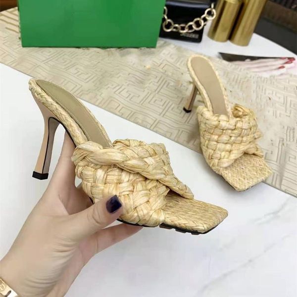 female high-heeled slippers multi-color luxury deliberate summer outdoor sandals comfortable grass woven dress shoes, Black
female high-heeled slippers multi-color luxury deliberate summer outdoor sandals comfortable grass woven dress shoes, Black
