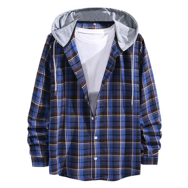 men's casual shirts streetwear plaid print shirt autumn long sleeve single breasted loose vintage hooded clothing #8, White;black
men's casual shirts streetwear plaid print shirt autumn long sleeve single breasted loose vintage hooded clothing #8, White;black