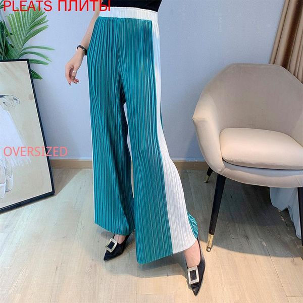 women's pants & capris miyake pleated trousers summer thin section korean style loose high waist drape casual straight leg color match, Black;white
women's pants & capris miyake pleated trousers summer thin section korean style loose high waist drape casual straight leg color match, Black;white