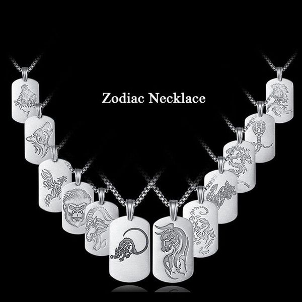 pendant necklaces fashion men's hip hop necklace titanium steel zodiac animal natal year ins jewelry wholesale, Silver
pendant necklaces fashion men's hip hop necklace titanium steel zodiac animal natal year ins jewelry wholesale, Silver
