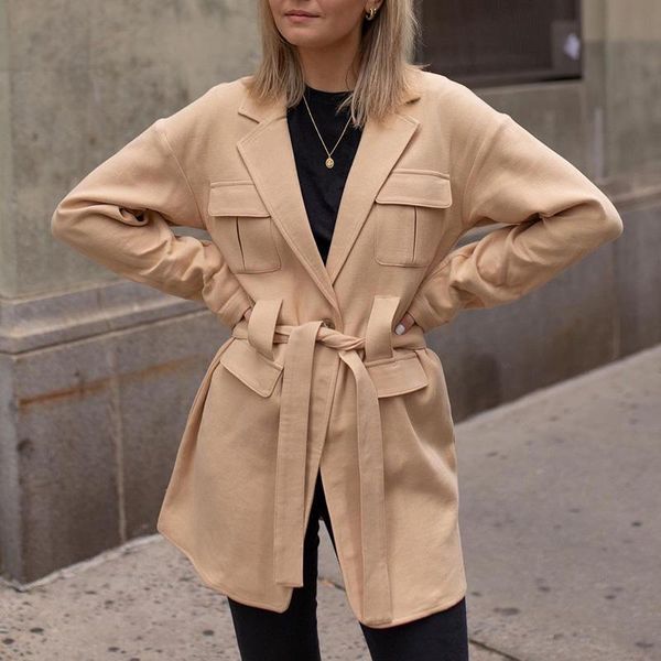 fashion spring notched wool blazers women elegant single button tie belt jackets casual solid mid length suits ladies women's, White;black
fashion spring notched wool blazers women elegant single button tie belt jackets casual solid mid length suits ladies women's, White;black