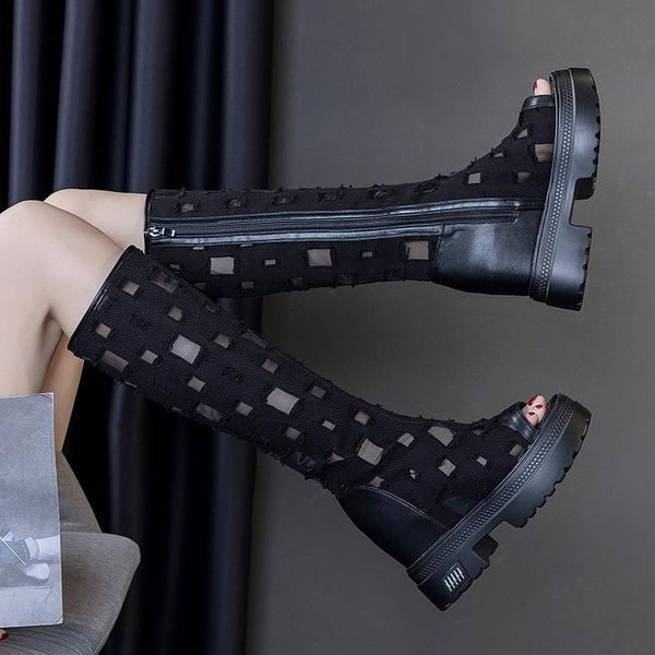 boots denim with increased personality womens casual hollow fish mouth sandals wild mesh and breathable tide, Black
boots denim with increased personality womens casual hollow fish mouth sandals wild mesh and breathable tide, Black