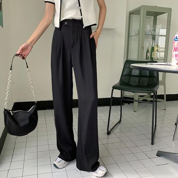 wide leg pants women full-length simple elegant slim students womens straight trousers korean style female solid loose women's & capris, Black;white
wide leg pants women full-length simple elegant slim students womens straight trousers korean style female solid loose women's & capris, Black;white