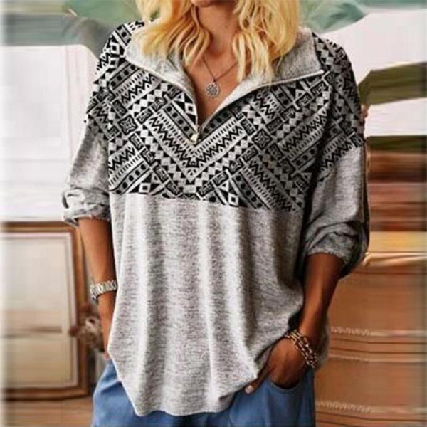 women's blouses & shirts blouses vintage patchwork printed zipper lapel neck long sleeve blouses for women blouse blusas mujer, White
women's blouses & shirts blouses vintage patchwork printed zipper lapel neck long sleeve blouses for women blouse blusas mujer, White