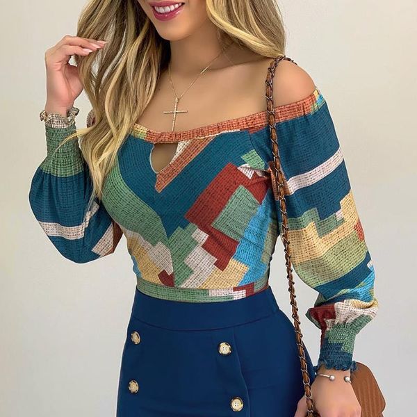 women's t-shirt off shoulder slim t-shirts women elegant slash neck hollow out color block print tees autumn lantern sleeve pullovers t, White
women's t-shirt off shoulder slim t-shirts women elegant slash neck hollow out color block print tees autumn lantern sleeve pullovers t, White