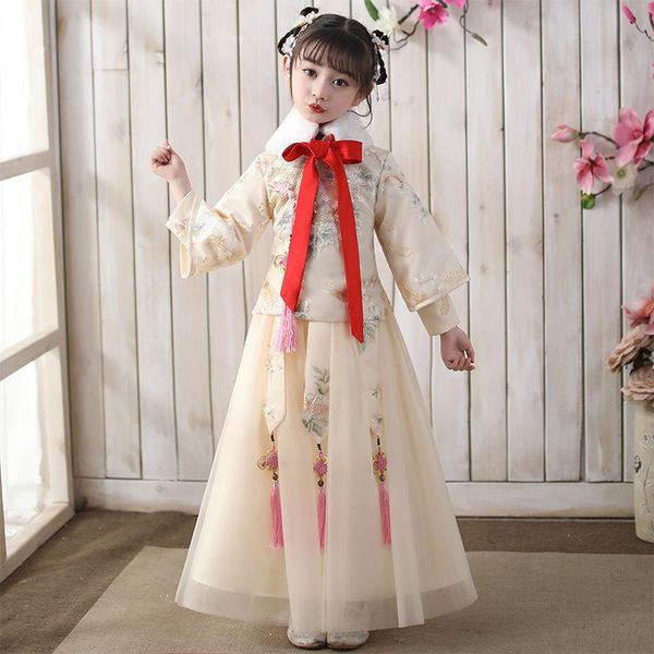 autumn and winter girls' hanfu thickened year's dress stage performance costume chinese style qipao evening clothing ethnic, Red
autumn and winter girls' hanfu thickened year's dress stage performance costume chinese style qipao evening clothing ethnic, Red