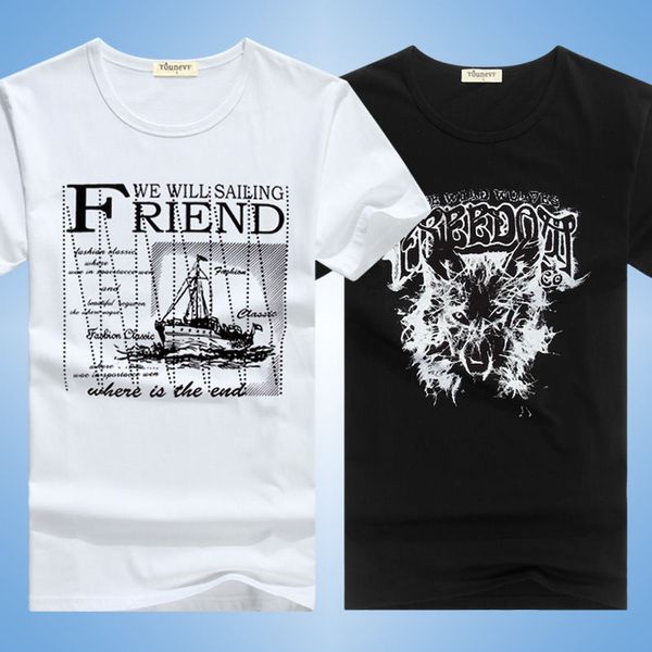 4pcs/lot men's t shirt casual printed o neck t-shirt plus sizes cotton tees short sleeve pullover summer cartoon plants printing tee, White;black
4pcs/lot men's t shirt casual printed o neck t-shirt plus sizes cotton tees short sleeve pullover summer cartoon plants printing tee, White;black