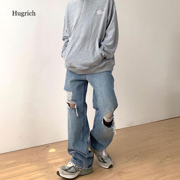 men's jeans 2021 autumn hole mop pants loose wash straight tube drop feeling vintage harajuku japanese style for men, Blue
men's jeans 2021 autumn hole mop pants loose wash straight tube drop feeling vintage harajuku japanese style for men, Blue