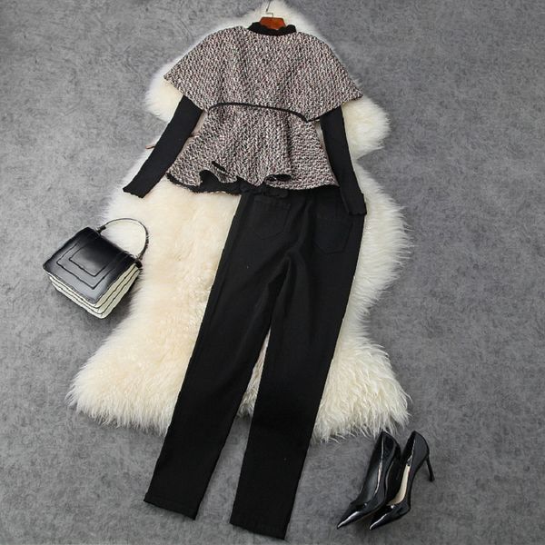 knits designer clothing sets 2021 autumn winter suit women black pullover +cape caot jacket+ny leggings pants set, White
knits designer clothing sets 2021 autumn winter suit women black pullover +cape caot jacket+ny leggings pants set, White