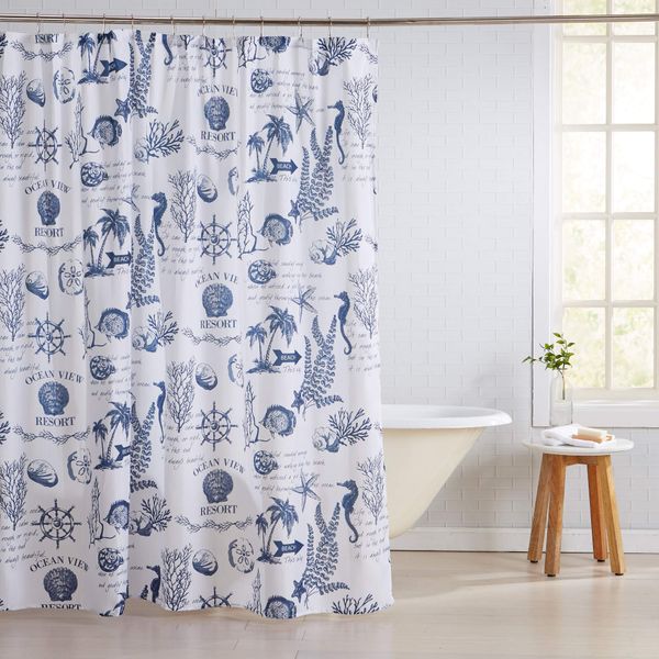 fabric shower curtain with 12 roller hooks. mold and mildew resistant. lilo collection. 72-inch, catalina navy
fabric shower curtain with 12 roller hooks. mold and mildew resistant. lilo collection. 72-inch, catalina navy