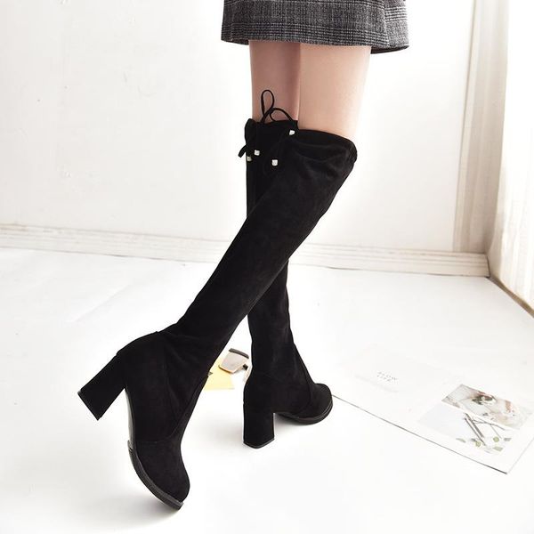 boots women's leisure high-heeled 2021 autumn and knee slim high thick heel, Black
boots women's leisure high-heeled 2021 autumn and knee slim high thick heel, Black