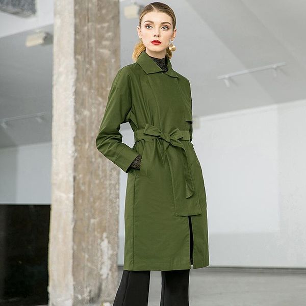 women's trench coats kamiying 2021 autumn clothing army green coat lapel lacing medium long windbreaker lange jassen vrouwen pkhc623, Tan;black
women's trench coats kamiying 2021 autumn clothing army green coat lapel lacing medium long windbreaker lange jassen vrouwen pkhc623, Tan;black