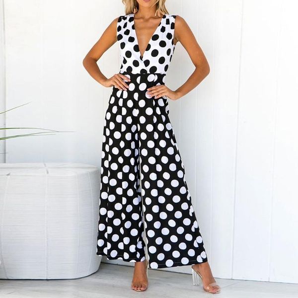 women's jumpsuits & rompers 2021 v-neck casual short sleeveless elastic waist dot jumpsuit polyester fashion c30516, Black;white
women's jumpsuits & rompers 2021 v-neck casual short sleeveless elastic waist dot jumpsuit polyester fashion c30516, Black;white