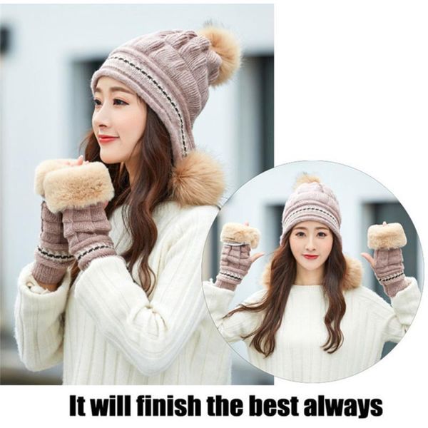 berets women knitted hat gloves set winter warm thicken crochet beanie ear protection fashion chic, Blue;gray
berets women knitted hat gloves set winter warm thicken crochet beanie ear protection fashion chic, Blue;gray