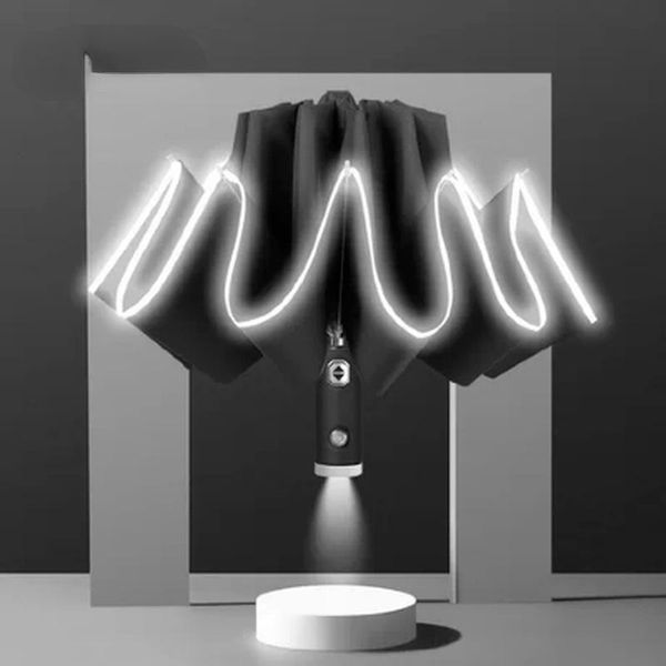 umbrellas umbrella women's automatic male led with reflective stripe 3-folding inverted 10 ribs uv
umbrellas umbrella women's automatic male led with reflective stripe 3-folding inverted 10 ribs uv