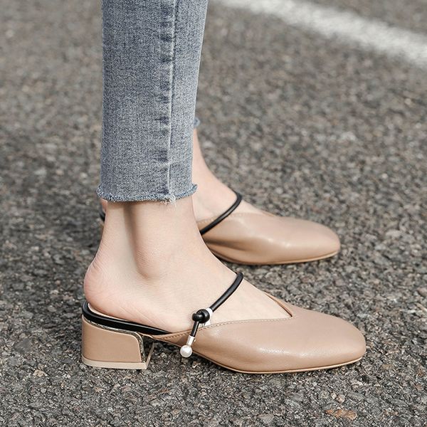summer women shoes mules shoes thick heel outdoor slippers slides shoes leather fashion office dress sandal brown apricot, Black
summer women shoes mules shoes thick heel outdoor slippers slides shoes leather fashion office dress sandal brown apricot, Black