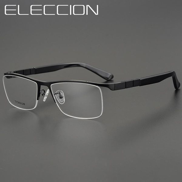 fashion sunglasses frames eleccion design pure titanium eyeglasses men business optical prescription glasses square half rim frame myopia ey, Black
fashion sunglasses frames eleccion design pure titanium eyeglasses men business optical prescription glasses square half rim frame myopia ey, Black