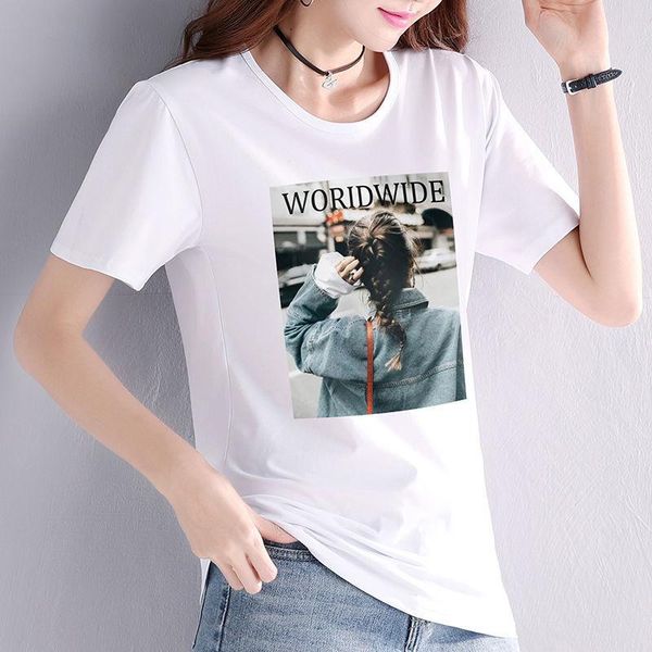 women's t-shirt large size short-sleeved summer loose wild korean version of the white half-sleeved women
women's t-shirt large size short-sleeved summer loose wild korean version of the white half-sleeved women