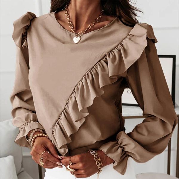 women's blouses & shirts fashion solid ruffles blouse autumn winter loose o-neck female women long sleeve shirt blusas femininas cloth, White
women's blouses & shirts fashion solid ruffles blouse autumn winter loose o-neck female women long sleeve shirt blusas femininas cloth, White