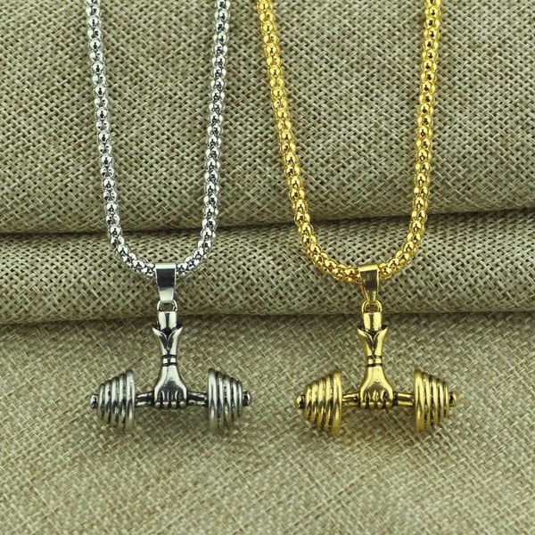 pendant necklaces boho 2 color dumbbell gym fitness & pendants men body necklace for sport jewelry, Silver
pendant necklaces boho 2 color dumbbell gym fitness & pendants men body necklace for sport jewelry, Silver