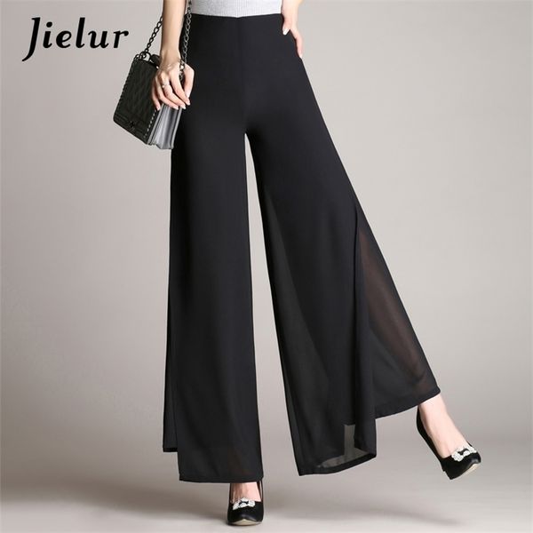 summer chic high waist pants female black double-layer chiffon wide leg office lady loose trousers for women s-4xl 210426, White;black
summer chic high waist pants female black double-layer chiffon wide leg office lady loose trousers for women s-4xl 210426, White;black
