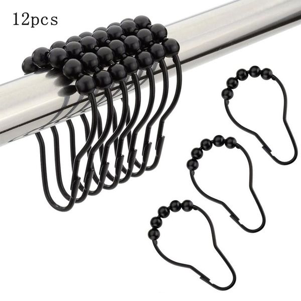 bath accessory set 12 pieces curtain hanging hooks portable household shower rings black iron
bath accessory set 12 pieces curtain hanging hooks portable household shower rings black iron