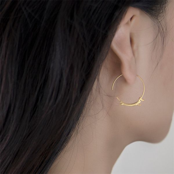 real 925 sterling silver lovely flying dog big round hoop earring for women geometric circle earrings fine jewelry, Golden;silver
real 925 sterling silver lovely flying dog big round hoop earring for women geometric circle earrings fine jewelry, Golden;silver