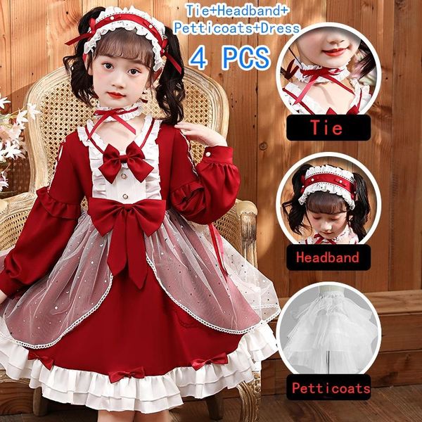 autumn winter gothic girl princess lolita dress long sleeve vintage lolitas children's bow flower party halloween costumes girl's, Red;yellow
autumn winter gothic girl princess lolita dress long sleeve vintage lolitas children's bow flower party halloween costumes girl's, Red;yellow