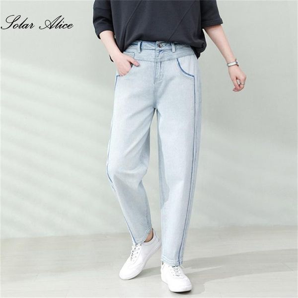 women's spring/summer high-waist straight jeans light colored cotton pencil casual pants, Blue
women's spring/summer high-waist straight jeans light colored cotton pencil casual pants, Blue