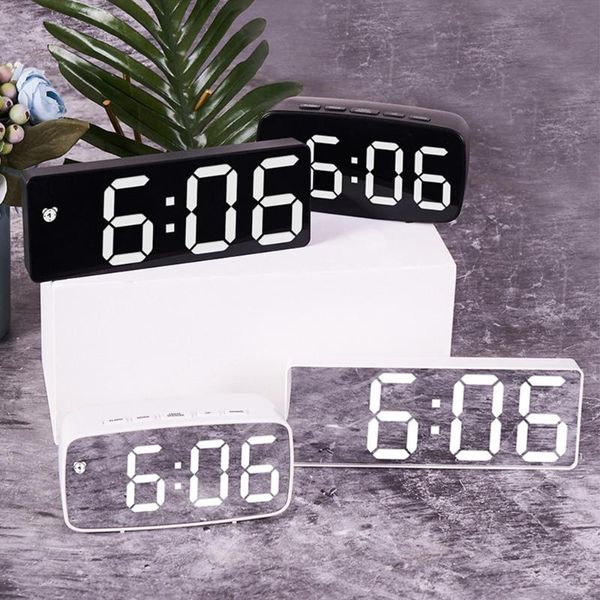 mirror alarm clock digital snooze acrylic table light electronic time temperature display home decor desk & clocks
mirror alarm clock digital snooze acrylic table light electronic time temperature display home decor desk & clocks