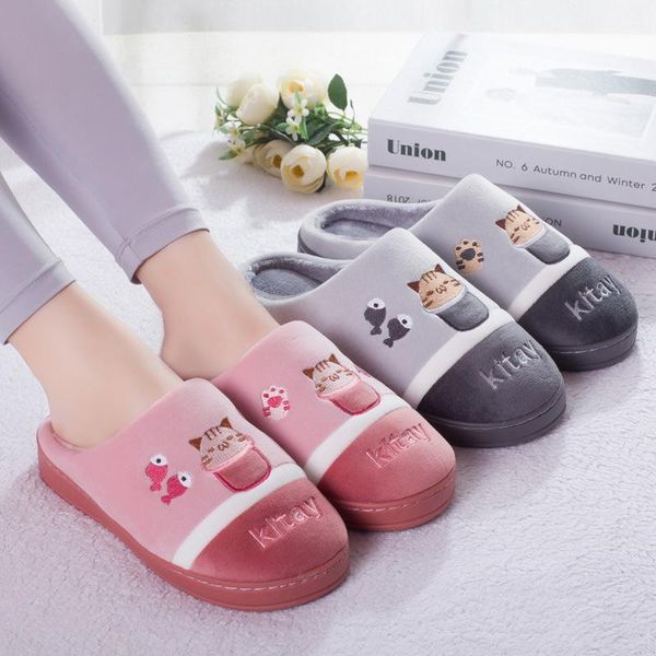 women home cute cat slippers cartoon shoes non-slip soft warm house indoor bedroom couples floor autumn winter 2021, Black
women home cute cat slippers cartoon shoes non-slip soft warm house indoor bedroom couples floor autumn winter 2021, Black