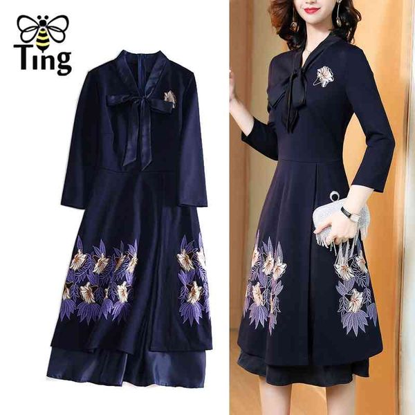 vintage elegant women office lady work dress retro bowknot flower embroidery a line vestidos haut plus size elbise 210513, Black;gray
vintage elegant women office lady work dress retro bowknot flower embroidery a line vestidos haut plus size elbise 210513, Black;gray