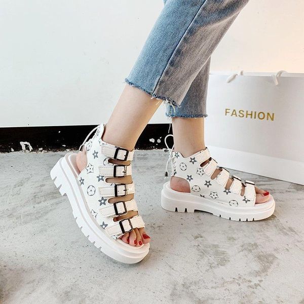 fashion women's sandals metal buckle decoration platform woman shoes high heels printing dress1, Black
fashion women's sandals metal buckle decoration platform woman shoes high heels printing dress1, Black