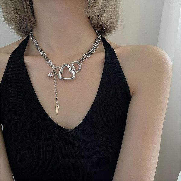 pendant necklaces tk23 ins hardware girl accessories necklace hip hop metal female cold wind love clavicle chain cool sweater short trend, Silver
pendant necklaces tk23 ins hardware girl accessories necklace hip hop metal female cold wind love clavicle chain cool sweater short trend, Silver