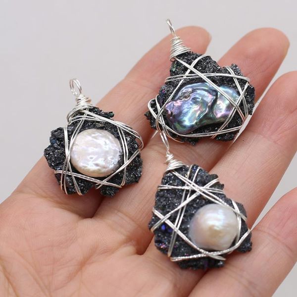 charms natural semi-precious stone irregular black crystal bud pearl pendant around silver wire for jewelry making necklaces gift, Bronze;silver
charms natural semi-precious stone irregular black crystal bud pearl pendant around silver wire for jewelry making necklaces gift, Bronze;silver