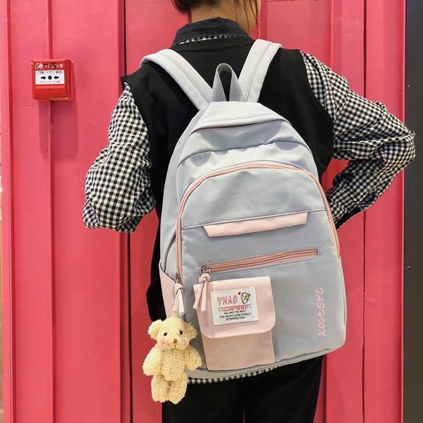 fashion panelled girls school bag for teenage junior high student backpack women bookbags nylon patchwork large capacity bags
fashion panelled girls school bag for teenage junior high student backpack women bookbags nylon patchwork large capacity bags