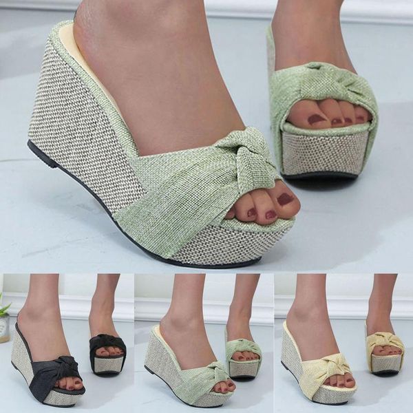 dress shoes bow tied slip on leisure platform summer sandals high heels waterproof table linen women's woman flip, Black
dress shoes bow tied slip on leisure platform summer sandals high heels waterproof table linen women's woman flip, Black