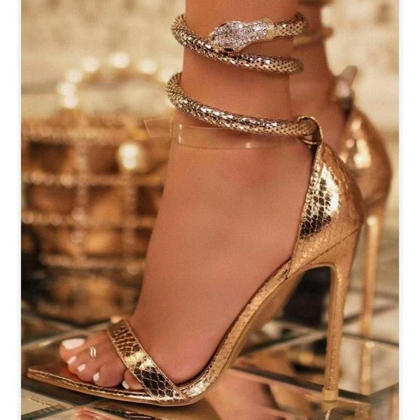dress shoes women golden snake wrapped sandals wildness pointed toe high heel luxurious ladies summer 12 cm stiletto, Black
dress shoes women golden snake wrapped sandals wildness pointed toe high heel luxurious ladies summer 12 cm stiletto, Black
