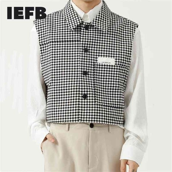 iefb men's autumn plaid sleeveless vest korean loose trend personality streetwear lapel single breasted waistcoat 9y8367 210925, Black;white
iefb men's autumn plaid sleeveless vest korean loose trend personality streetwear lapel single breasted waistcoat 9y8367 210925, Black;white