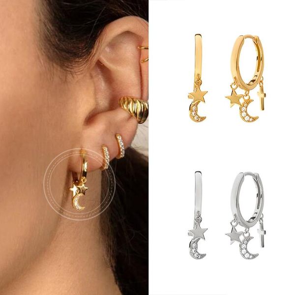 hoop & huggie light luxury 925 silver moon star drop earrings gold ins zircon small for women korean jewelry gift brincos, Golden;silver
hoop & huggie light luxury 925 silver moon star drop earrings gold ins zircon small for women korean jewelry gift brincos, Golden;silver