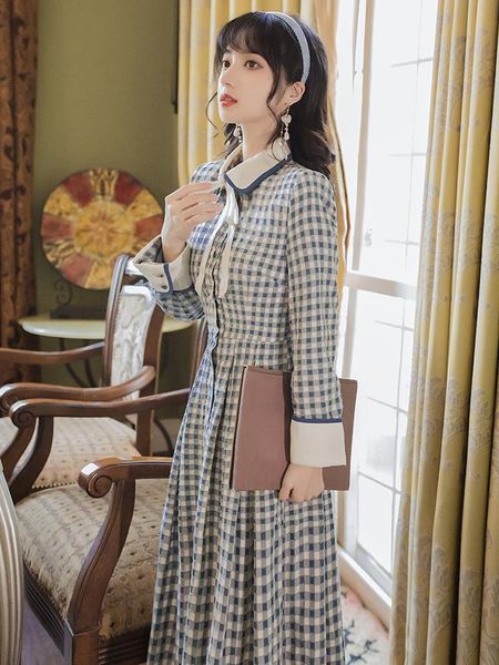 fashion women's clothing full plaid vintage dresses for women dress casual, Black;gray
fashion women's clothing full plaid vintage dresses for women dress casual, Black;gray