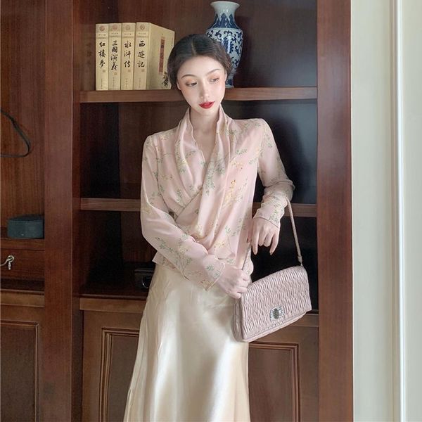 women's blouses & shirts blusas mujer vintage elegant chiffon v-neck shirt women spring summer 2021 fashion floral lace up long sleeve, White
women's blouses & shirts blusas mujer vintage elegant chiffon v-neck shirt women spring summer 2021 fashion floral lace up long sleeve, White