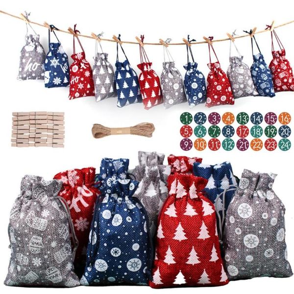 christmas decorations 24pcs calendar craft cotton linen bag advent fabric candy gift kit
christmas decorations 24pcs calendar craft cotton linen bag advent fabric candy gift kit