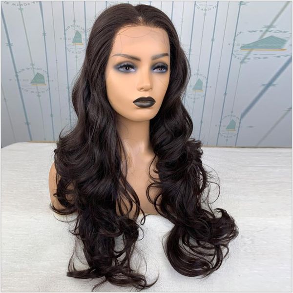 fashionable brown casual big wave t temperament lady wig chemical fiber front lace head cover semi-hand-woven wig of high quality, Black
fashionable brown casual big wave t temperament lady wig chemical fiber front lace head cover semi-hand-woven wig of high quality, Black