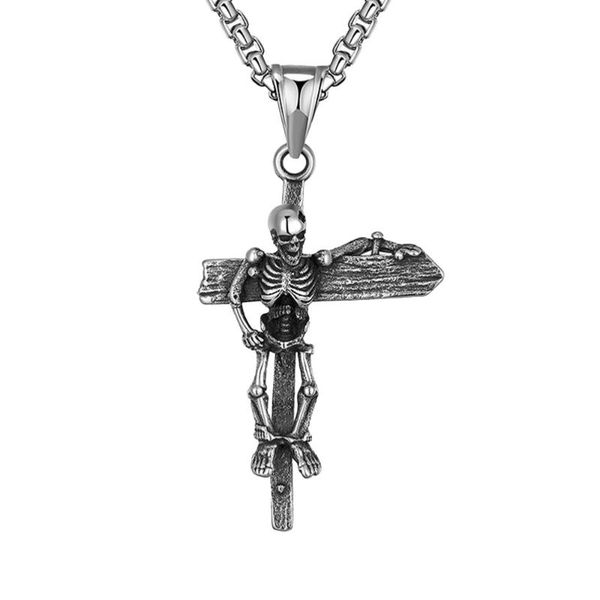 pendant necklaces 1pc unique cross modeling necklace stylish men's skeleton jewelry, Silver
pendant necklaces 1pc unique cross modeling necklace stylish men's skeleton jewelry, Silver