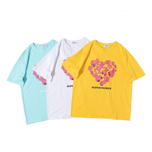 t shirt short sleeve women's summer drop shoulder loose korean 2021 love printing men's and fashion brand top, White;black
t shirt short sleeve women's summer drop shoulder loose korean 2021 love printing men's and fashion brand top, White;black
