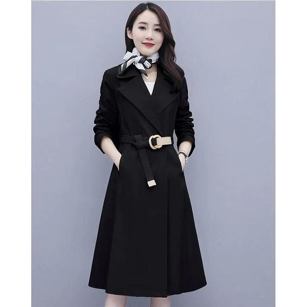 women's trench coats 2021 spring autumn plus size jacket mid-length windbreaker coat female slim suit collar belt ladies jackets a195, Tan;black
women's trench coats 2021 spring autumn plus size jacket mid-length windbreaker coat female slim suit collar belt ladies jackets a195, Tan;black