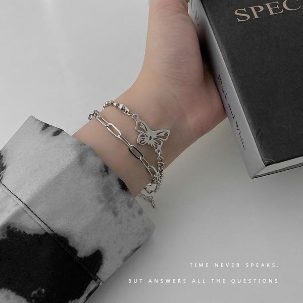 link, chain women bracelet double bracelets man butterfly bangles ladies jewellery hand made couples trendy silver color zinc alloy pulseras, Black
link, chain women bracelet double bracelets man butterfly bangles ladies jewellery hand made couples trendy silver color zinc alloy pulseras, Black