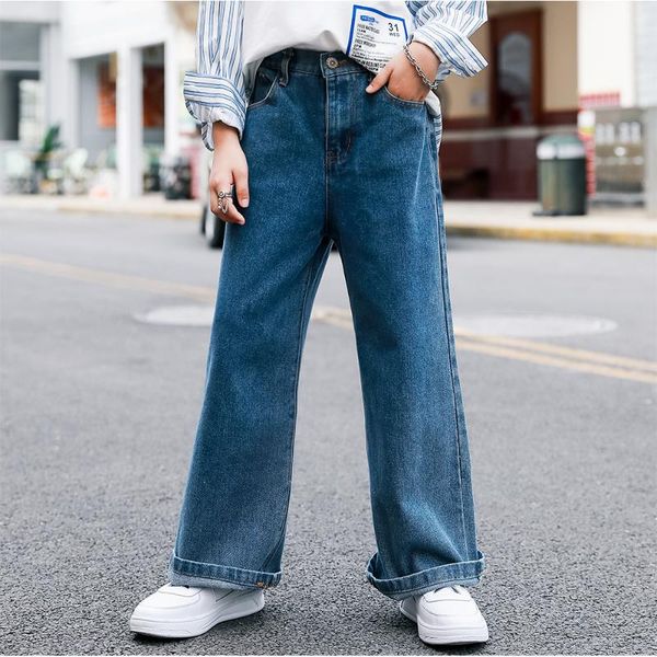 kid jeans 5-7-9-11-13 years girls wide leg pure cotton fashion pants children clothing casual girl straight trousers, Blue
kid jeans 5-7-9-11-13 years girls wide leg pure cotton fashion pants children clothing casual girl straight trousers, Blue
