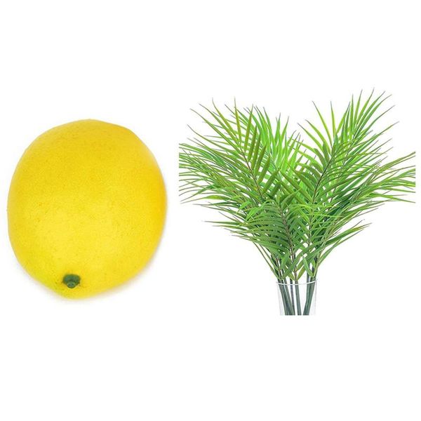 party decoration 10 pcs fake fruit home house simulation yellow & artificial palm plants leaves
party decoration 10 pcs fake fruit home house simulation yellow & artificial palm plants leaves
